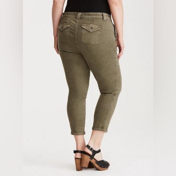 Torrid Pants Womens Sz 22 Twill Skinny Straight Leg Green Casual Stretch Jeans - Picture 7 of 9